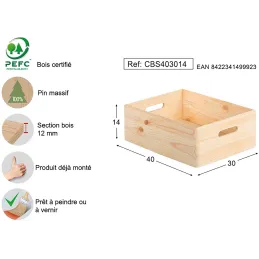 Caisse en bois de rangement