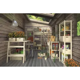 Etagère Natura 5 tablettes et montants à lattes