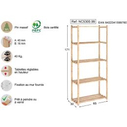 Etagère en kit profondeur 30 cm Natura