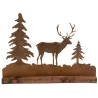 Décor de table en Bois et Métal Cerf et Sapins