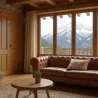 Coussin en lin et coton Bienvenue à la Montagne