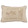 Coussin en lin et coton Bienvenue à la Montagne