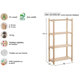 Etagère en kit profondeur 30 cm Natura