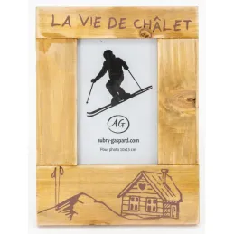 Cadre photo en pin La vie de Chalet