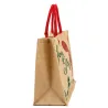 Sac cadeau en jute "Joyeuses Fêtes" avec anses rouges