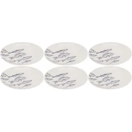 Vaisselle en porcelaine blanche Banc de Poissons