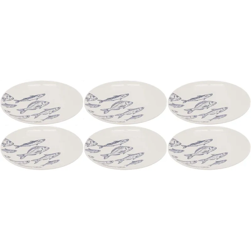 Vaisselle en porcelaine blanche Banc de Poissons