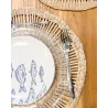 Vaisselle en porcelaine blanche Banc de Poissons