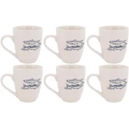 Vaisselle en porcelaine blanche Banc de Poissons