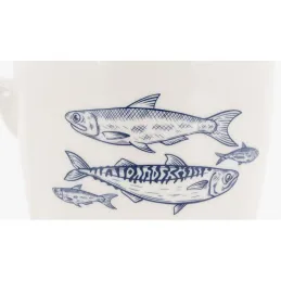 Vaisselle en porcelaine blanche Banc de Poissons