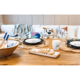 Vaisselle en porcelaine blanche Banc de Poissons
