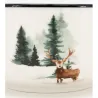 Vaisselle en porcelaine décor Cerf et Sapin, style fait main