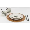 Vaisselle en porcelaine décor Cerf et Sapin, style fait main