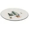 Vaisselle en porcelaine décor Cerf et Sapin, style fait main
