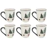 Vaisselle en porcelaine décor Cerf et Sapin, style fait main