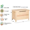 Coffre de rangement en pin 85L