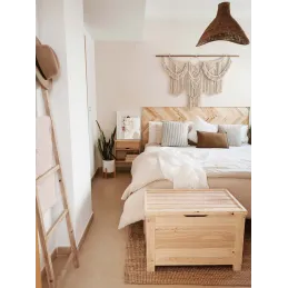 Coffre de rangement en pin 85L