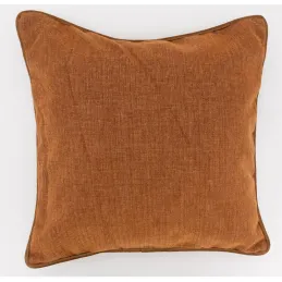 Coussin en coton velours Rouille