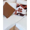 Coussin en coton velours Rouille