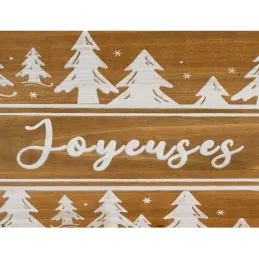 Corbeille rectangulaire en pin "Joyeuses Fêtes"