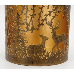 Photophores en métal doré antique Cerf