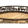 Plateaux en métal doré antique  et manguier Cerf et Biche