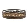 Plateaux en métal doré antique  et manguier Cerf et Biche