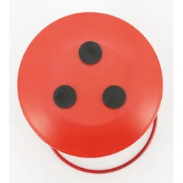 Photophore en métal laqué rouge