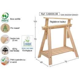 Tréteau Architecte non vernis