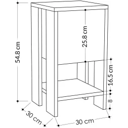 Table de chevet en aggloméré Ema