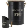 Tabouret et seau à pellets avec pelle Au coin du feu
