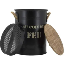 Tabouret et seau à pellets avec pelle Au coin du feu