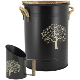 Tabouret et seau à pellets avec pelle Arbre
