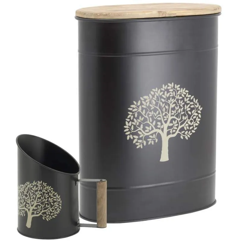 Tabouret et seau à pellets avec pelle Arbre