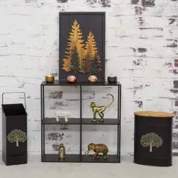 Tabouret et seau à pellets avec pelle Arbre