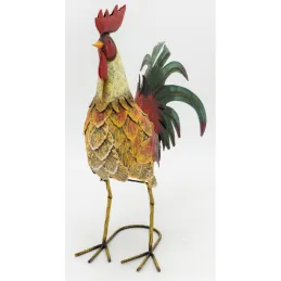 Statue de Coq en métal coloré