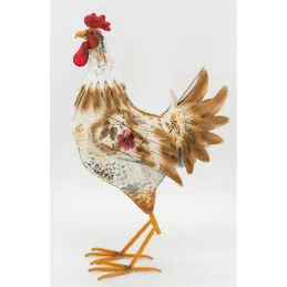 Statue de Coq en métal coloré
