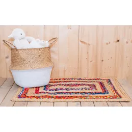Tapis en jute et coton recyclé India