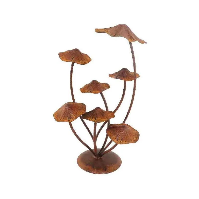 Décoration de jardin champignons rouille 26 x 21 x 44 cm