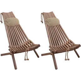Chilienne en bois EcoChair avec coussin (Lot de 2)