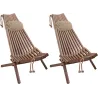 Chilienne en bois EcoChair avec coussin (Lot de 2)