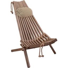 Chilienne en bois EcoChair avec coussin (Lot de 2)
