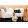 Fauteuil effet fourrure blanche