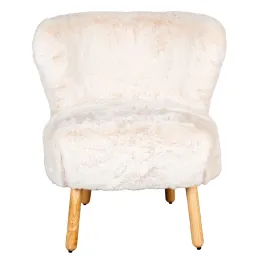 Fauteuil effet fourrure blanche