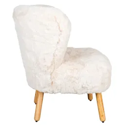 Fauteuil effet fourrure blanche