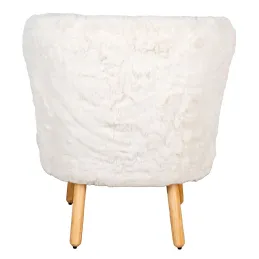 Fauteuil effet fourrure blanche