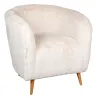 Fauteuil effet fourrure blanche