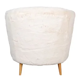 Fauteuil effet fourrure blanche