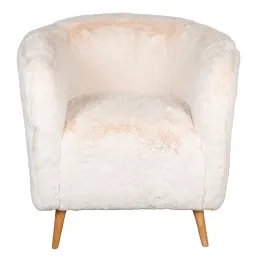 Fauteuil effet fourrure blanche