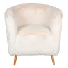 Fauteuil effet fourrure blanche